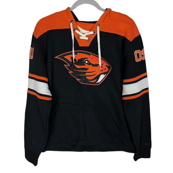 Oregon State Beavers Hoodie Men's Small Black Orange Lace Up Colosseum Athletics - Picture 1 of 11